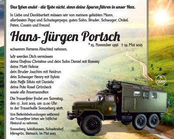 Traueranzeigen Von Hans J Rgen Portsch Franken Gedenkt De