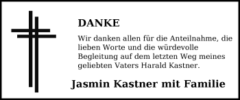 Traueranzeige von Harald Kastner von Frankenpost
