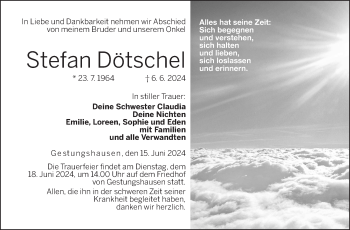 Traueranzeige von Stefan Dötschel von Neue Presse Coburg